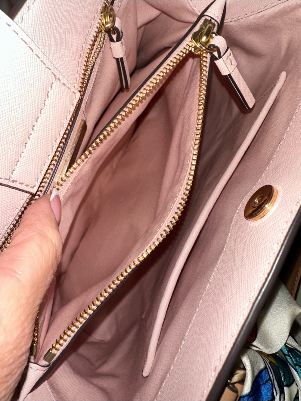 Tory Burch Orange & Pink Leather Top-Handle Satchel - Picture 7 of 13
